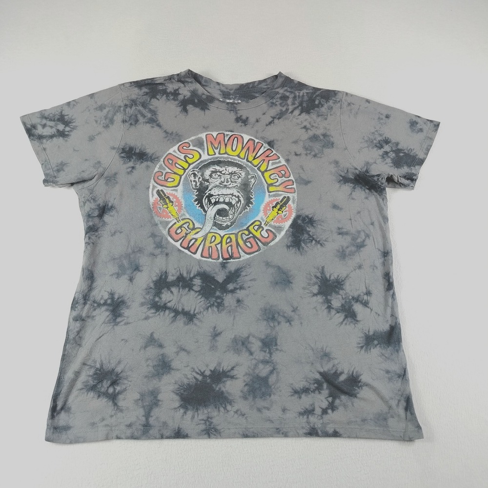 Gas Monkey T Shirt Mens XL Black Gas Monkey Garage Graphic Tie‎ Dye Short Sleeve